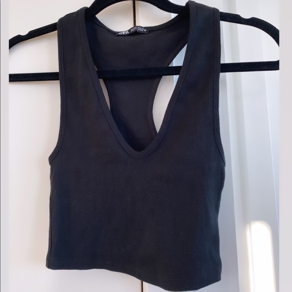 Zara women black crop top- size small - Picture 1 of 2